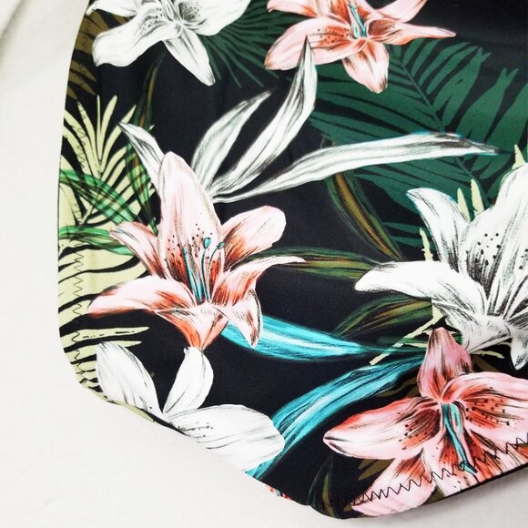 NEW Hurley Women's XL Reversible Bikini 2pc Set Black Tropical Floral Adjustable - Picture 14 of 16